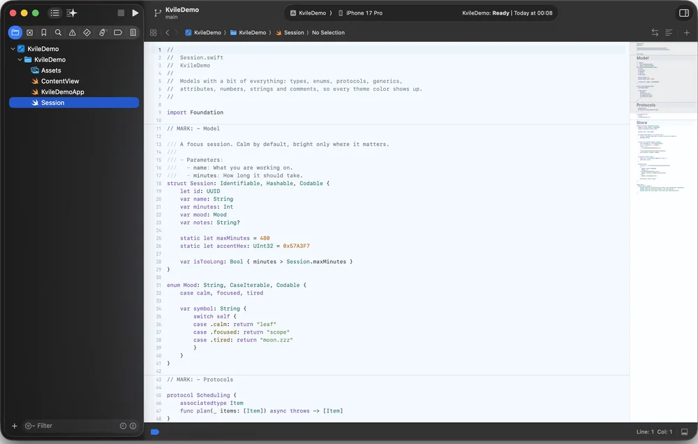 Xcode in Kvile Dag, screenshot 2