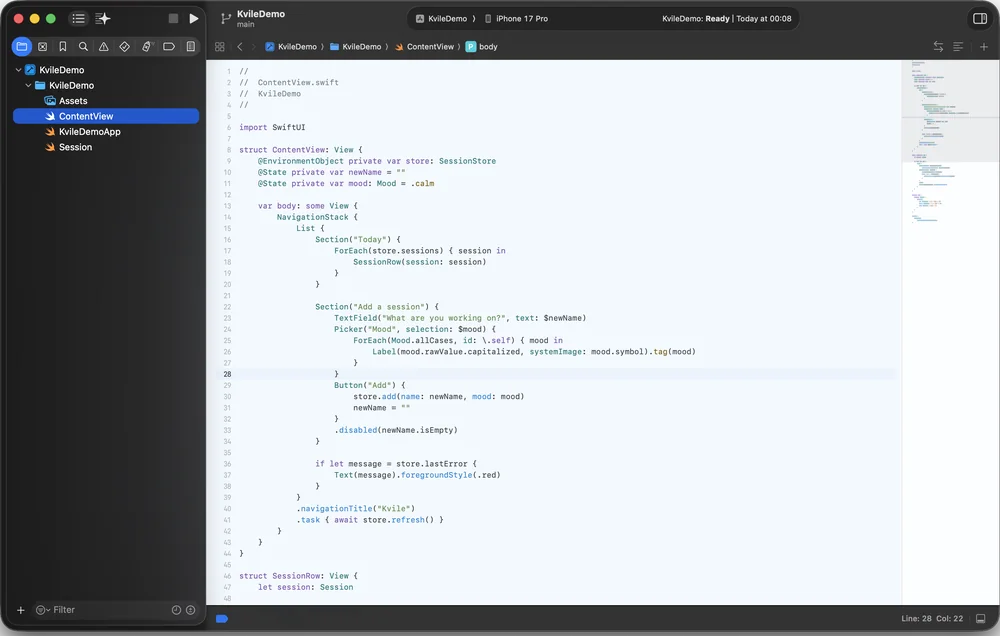 Xcode in Kvile Dag, screenshot 3