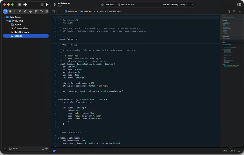 Xcode in Kvile Natt, screenshot 1