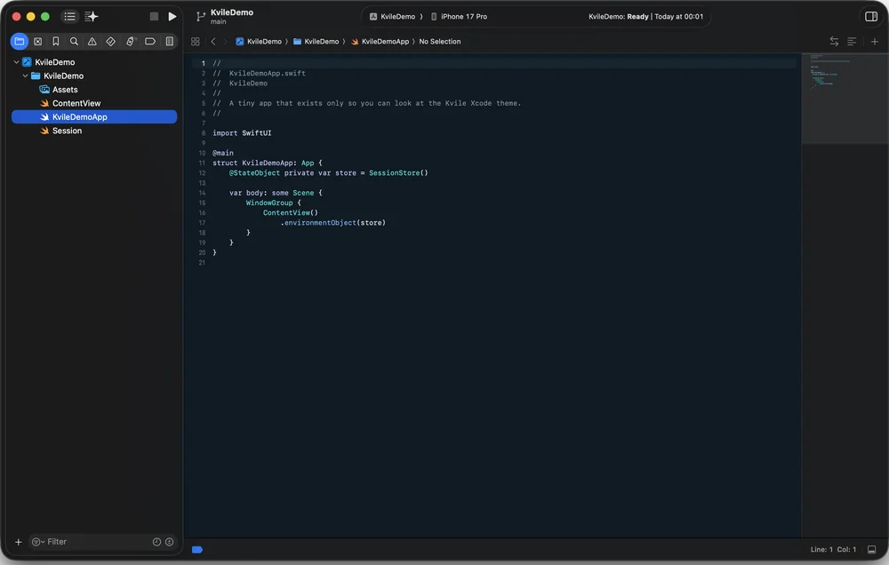 Xcode in Kvile Natt, screenshot 2
