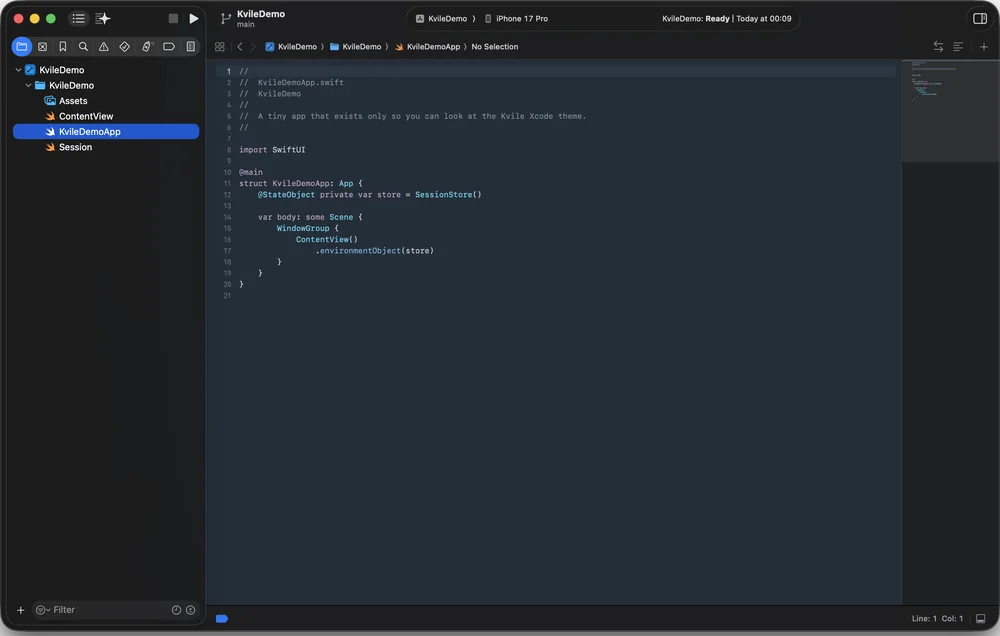 Xcode in Kvile Skumring, screenshot 3